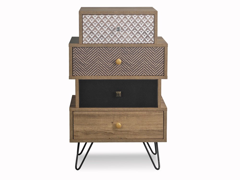 LPD LPD Casablanca Light Walnut Effect 4 Drawer Chest of Drawers (Flat Packed)