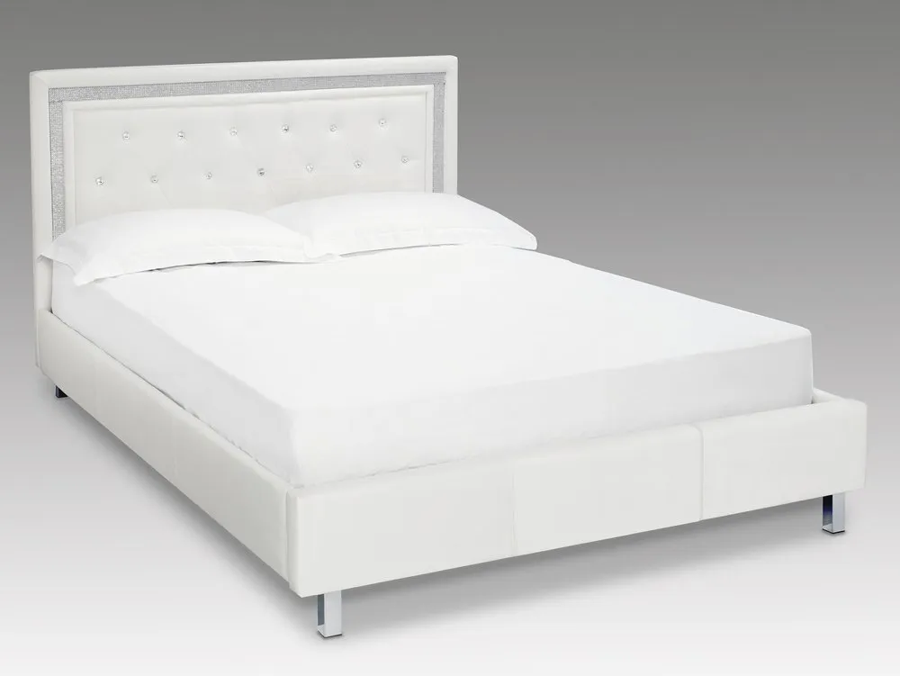 LPD LPD Crystalle 4ft6 Double White Faux Leather Bed Frame