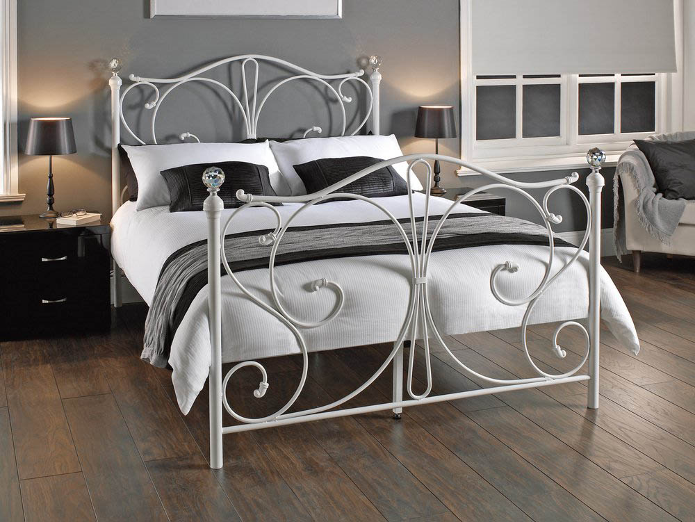 LPD LPD Florence 5ft King Size White Metal Bed Frame