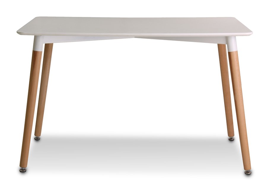 LPD LPD Fraser White Dining Table and 4 Riva Grey Chairs