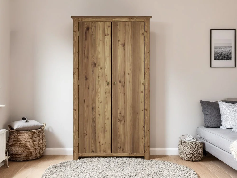 LPD LPD Havana 2 Door Pine Wooden Double Wardrobe