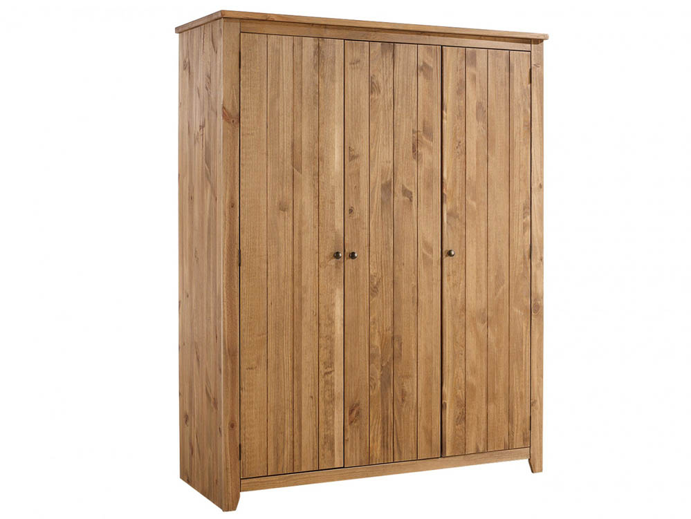 LPD LPD Havana 3 Door Pine Wooden Triple Wardrobe (Flat Packed)