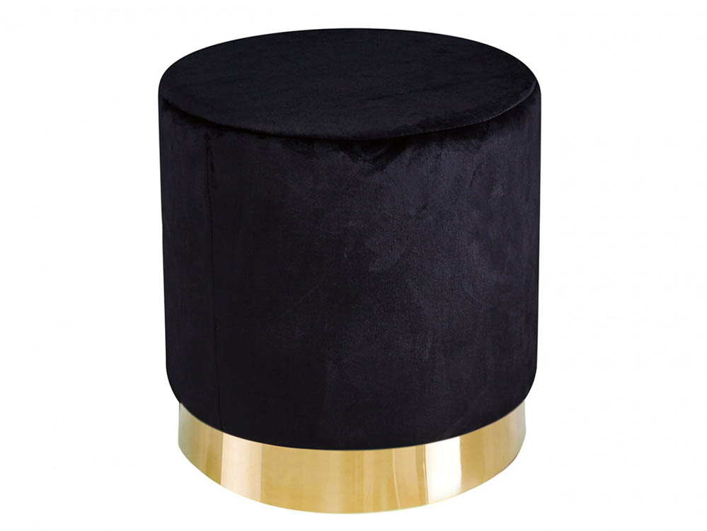 LPD LPD Lara Classic Black Upholstered Fabric Bedroom Stool