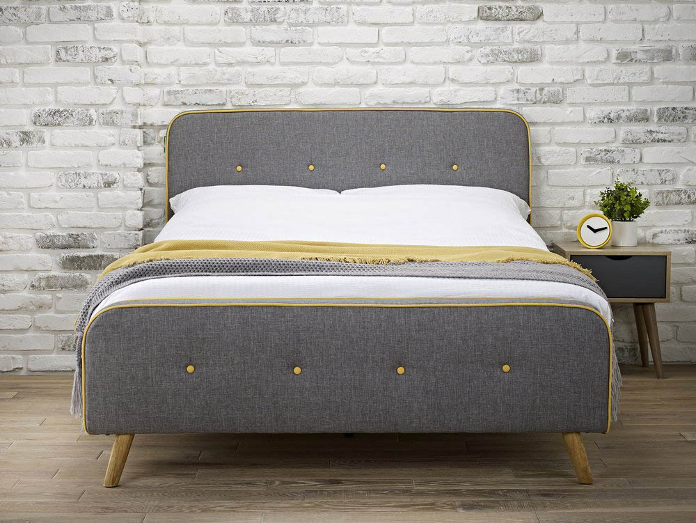 LPD LPD Loft 4ft6 Double Grey Upholstered Fabric Bed Frame