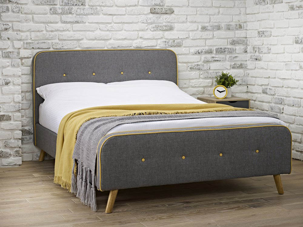 LPD LPD Loft 5ft King Size Grey Upholstered Fabric Bed Frame