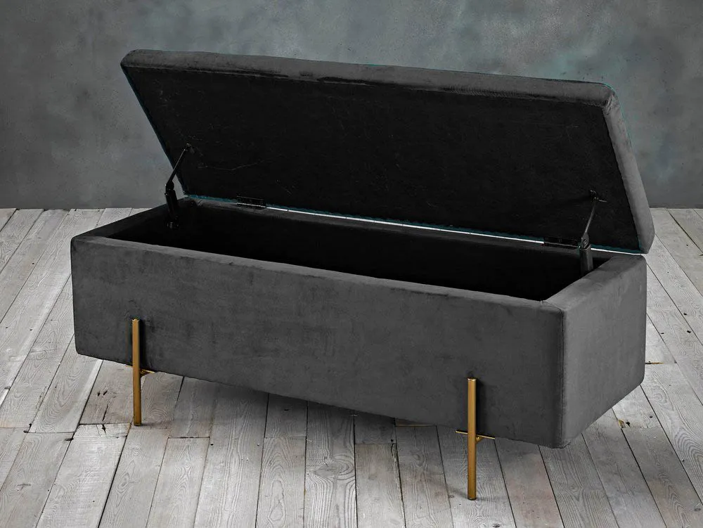 LPD LPD Lola Grey Fabric Blanket Box (Assembled)