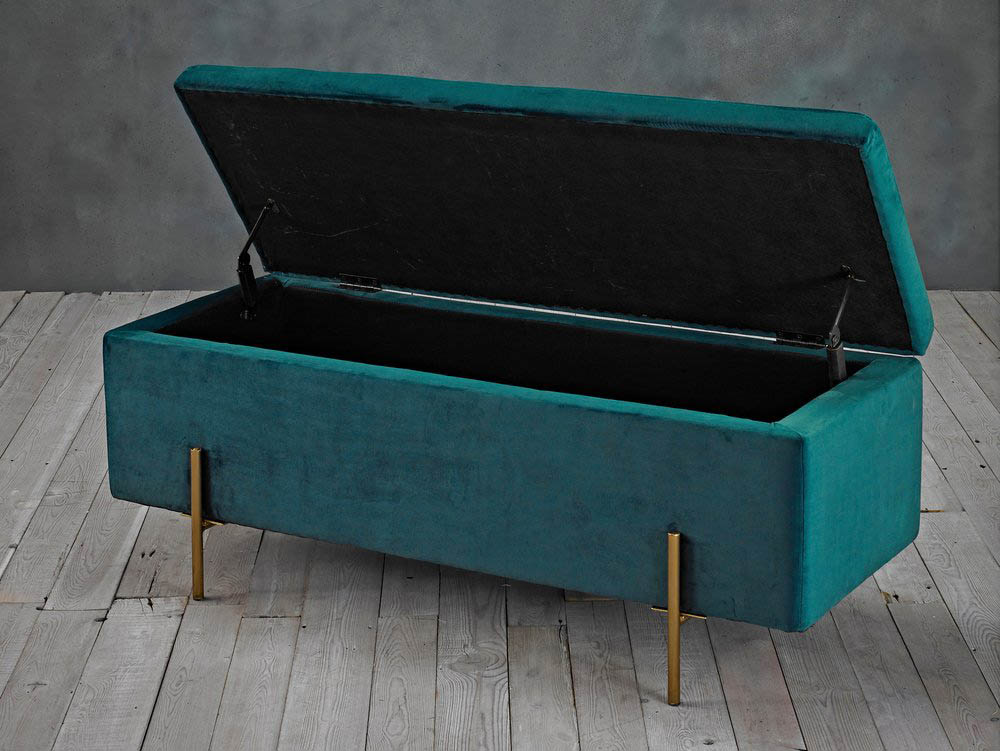 LPD LPD Lola Teal Fabric Blanket Box (Assembled)