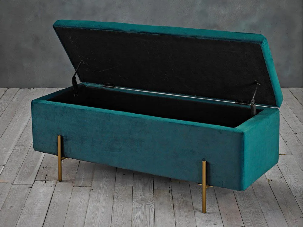 LPD LPD Lola Teal Fabric Blanket Box  (Assembled)