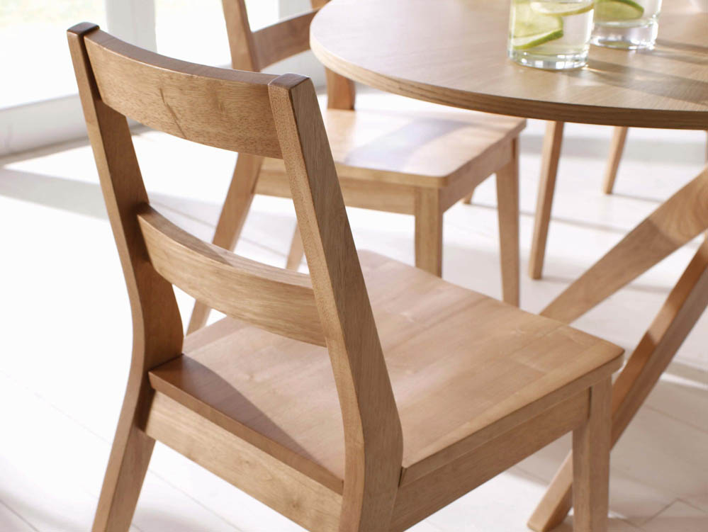 LPD LPD Malmo 190cm White Oak Round Dining Table and 4 Chairs Set