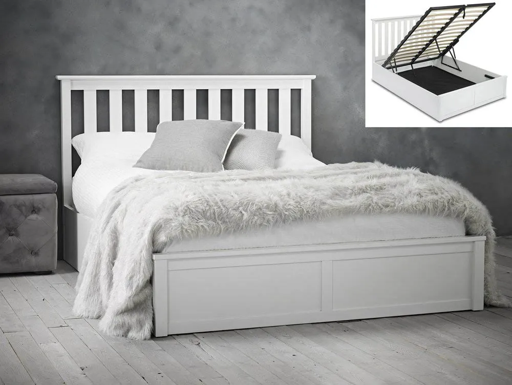 LPD LPD Oxford 4ft6 Double White Wooden Ottoman Bed Frame