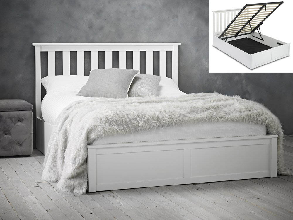 Lpd Oxford 5ft King Size White Wooden Ottoman Bed Frame Archers Sleepcentre White Wooden Ottoman Bed Frame, White Wooden King Size Bed