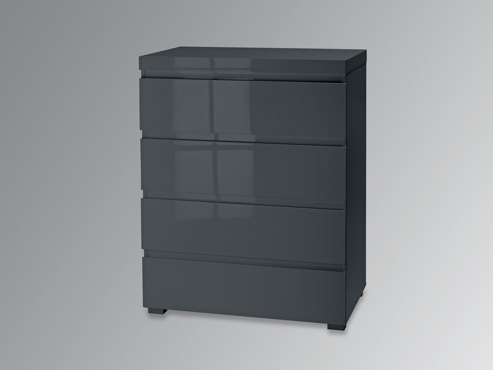 LPD LPD Puro Charcoal High Gloss 4 Drawer Chest of Drawers (Flat Packed)