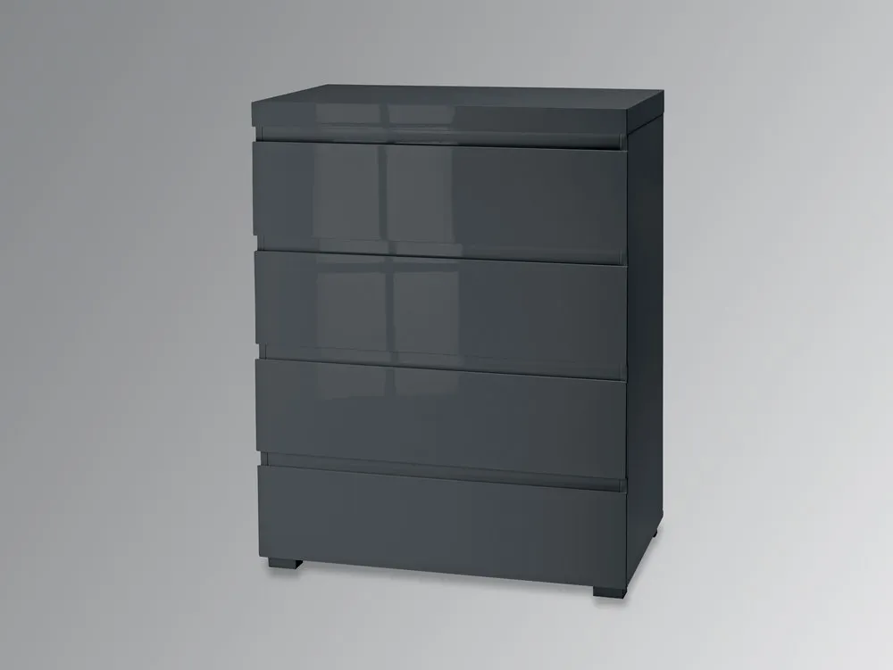 LPD LPD Puro Charcoal High Gloss 4 Drawer Chest of Drawers