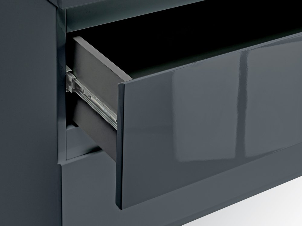 LPD LPD Puro Charcoal High Gloss 4 Drawer Chest of Drawers (Flat Packed)