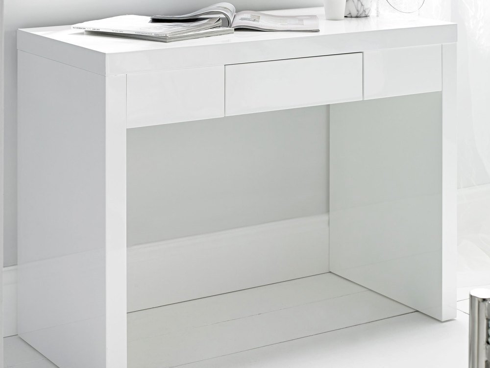 LPD LPD Puro White High Gloss 1 Drawer Dressing Table (Flat Packed)