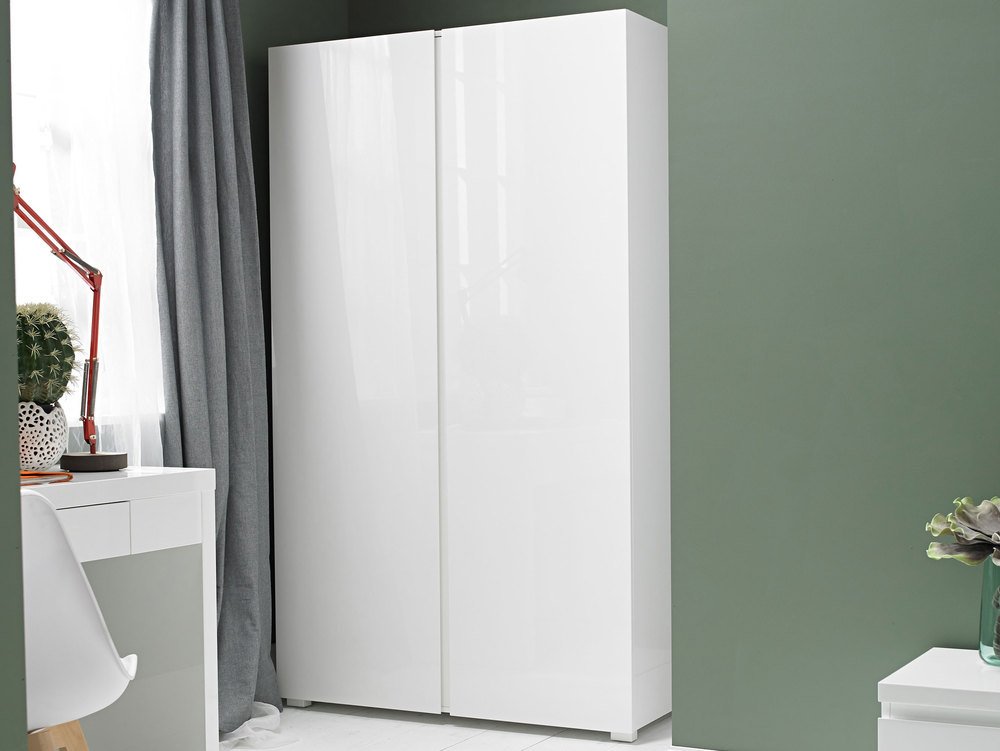 LPD LPD Puro White High Gloss 2 Door Double Wardrobe (Flat Packed)