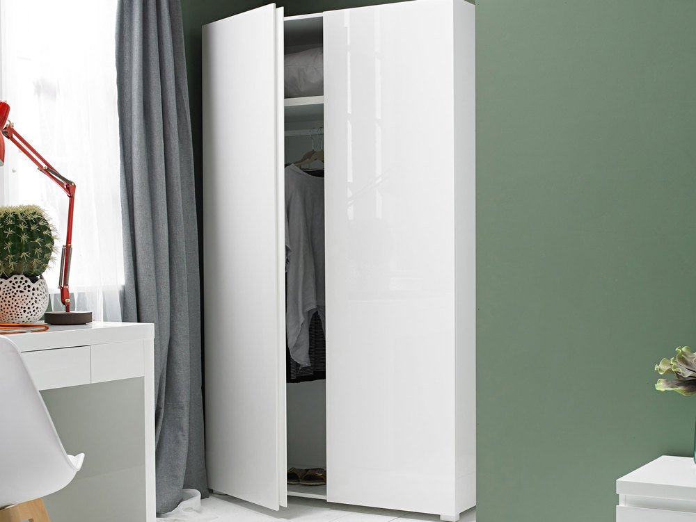 LPD LPD Puro White High Gloss 2 Door Double Wardrobe (Flat Packed)