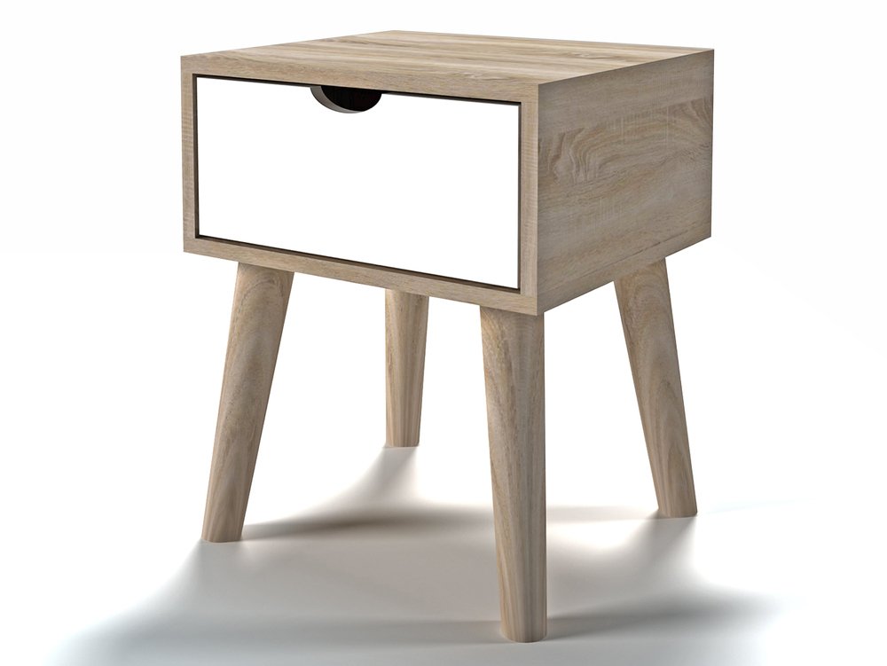 LPD LPD Scandi Oak and White Lamp Table (Flat Packed)