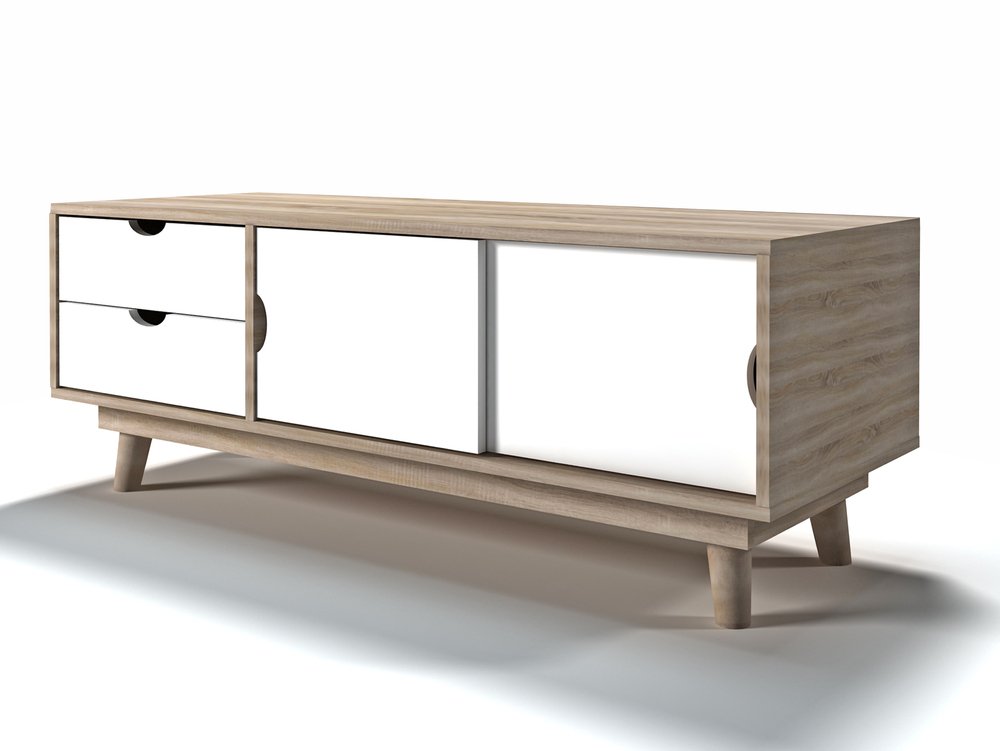 LPD LPD Scandi Oak and White 2 Door 2 Drawer TV Cabinet (Flat Packed)