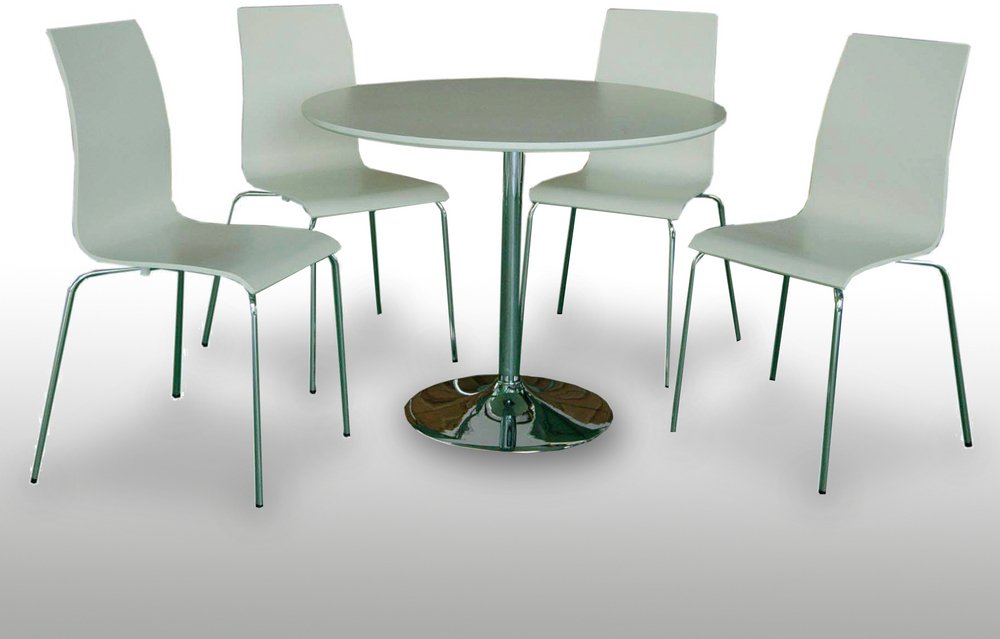 Lpd Soho 95cm White Round Dining Table And 4 Chairs Set Archers Sleepcentre Lpd Soho 95cm White Round Dining Table, Circular Dining Table And Chairs For 4