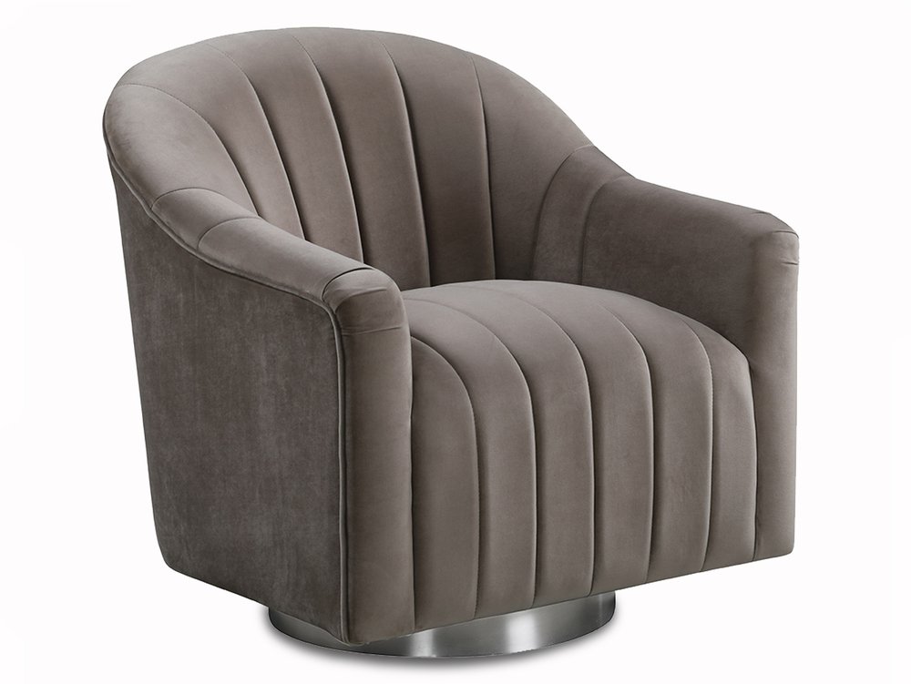 LPD LPD Tiffany Cappuccino Upholstered Fabric Swivel Chair