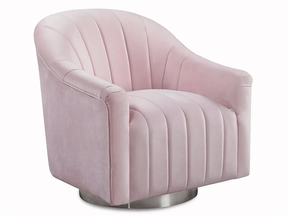 LPD LPD Tiffany Pink Fabric Swivel Chair