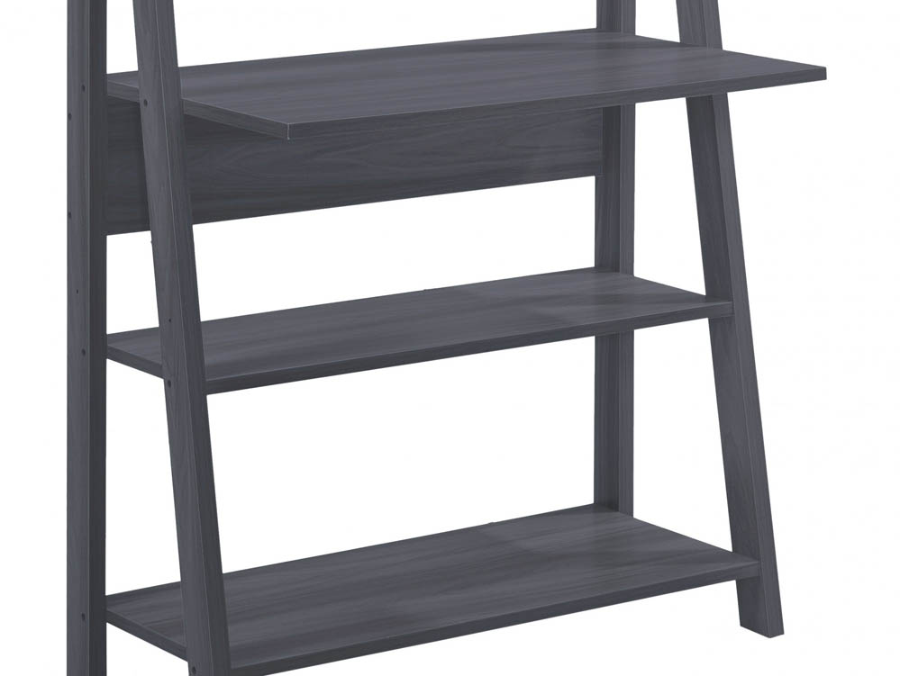 LPD LPD Tiva Charcoal Ladder Shelving Unit with Desk (Flat Packed)