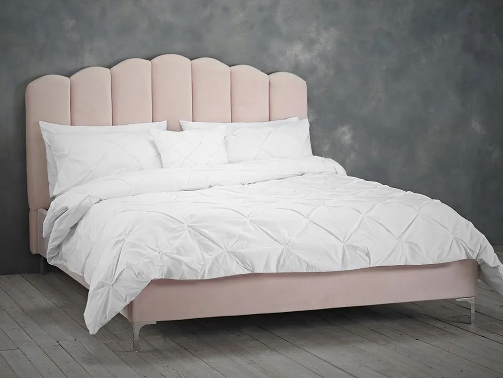 LPD LPD Willow 4ft6 Double Pink Velvet Fabric Bed Frame