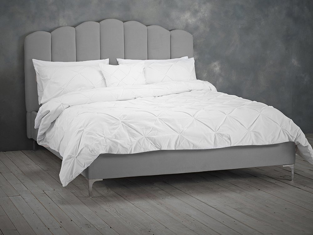 Lpd Willow 5ft King Size Silver Velvet Upholstered Fabric Bed Frame Archers Sleepcentre Lpd Willow 5ft King Size Silver Velvet, White Fabric King Size Bed Frame