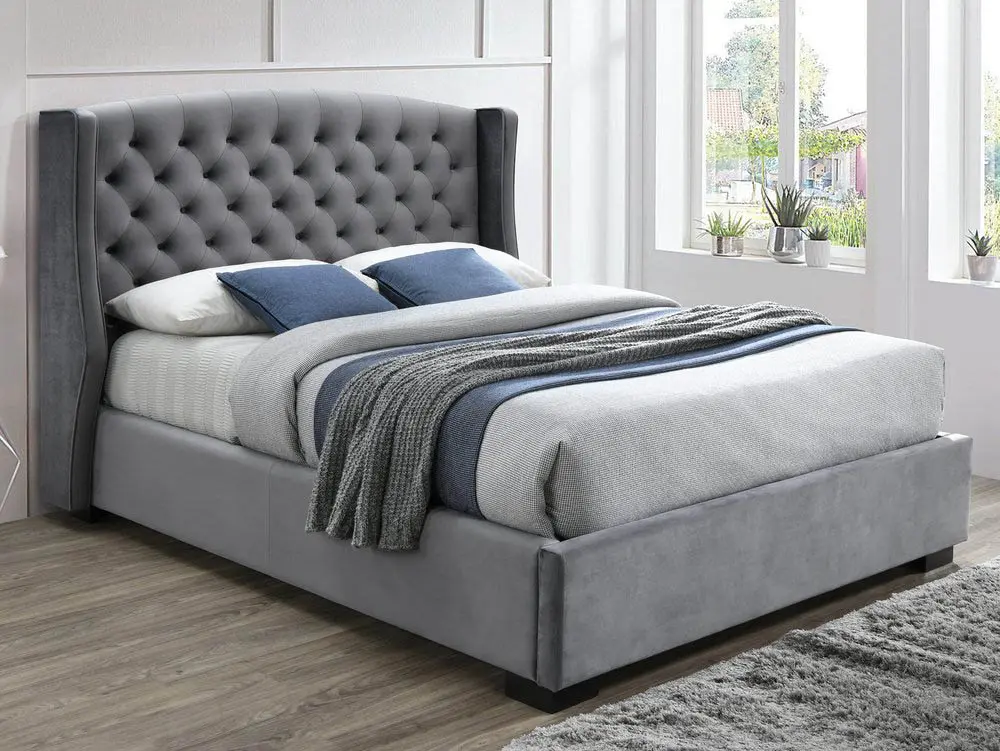 Sareer Sareer Ambassador 5ft King Size Dark Grey Fabric Bed Frame