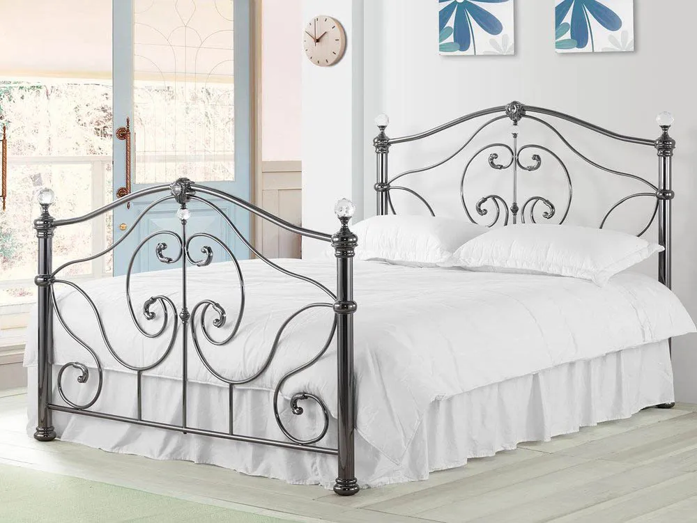 Sareer Sareer Cadiz 4ft6 Double Brushed Nickel Metal Bed Frame