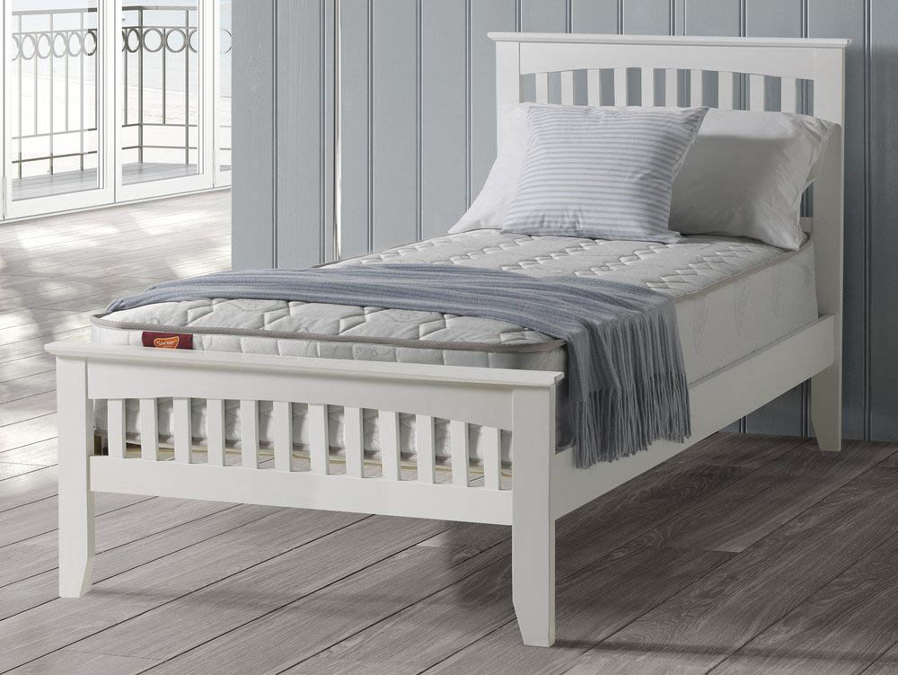 Sareer Sareer Sandhurst 3ft Single White Wooden Bed Frame