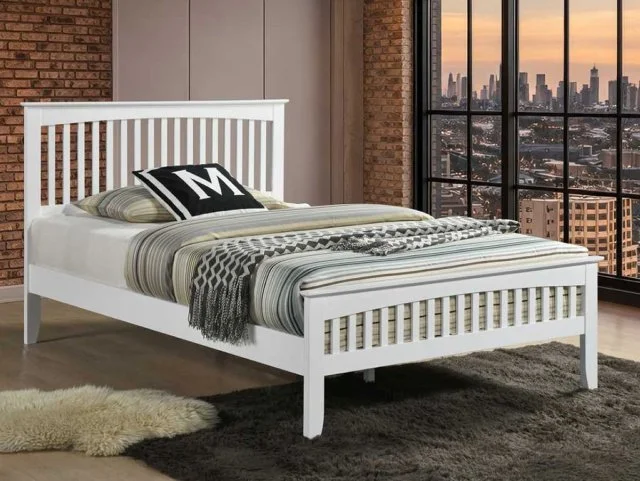 Sareer Sareer Sandhurst White Wooden Bed Frame