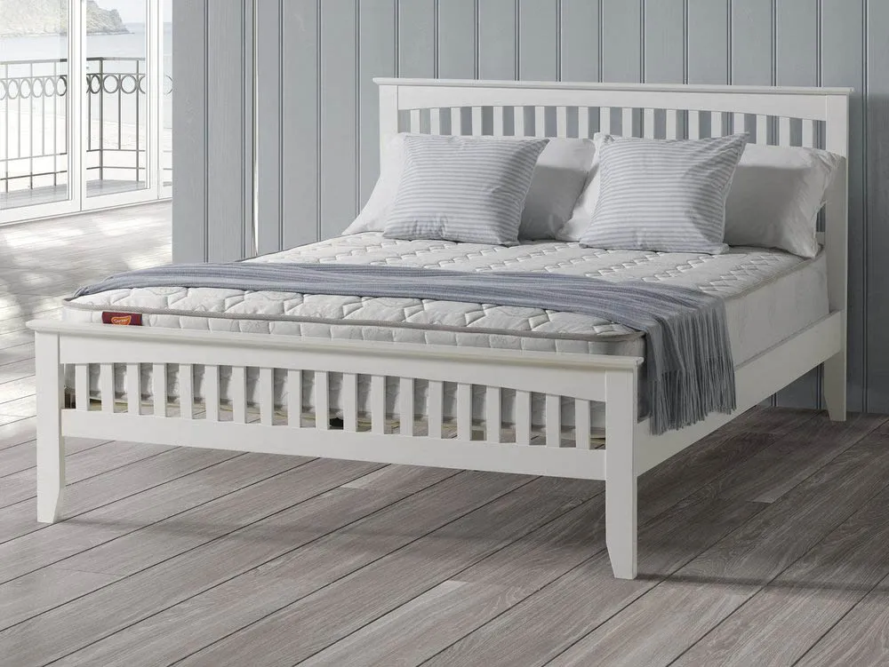 Sareer Sareer Sandhurst 4ft Small Double White Wooden Bed Frame