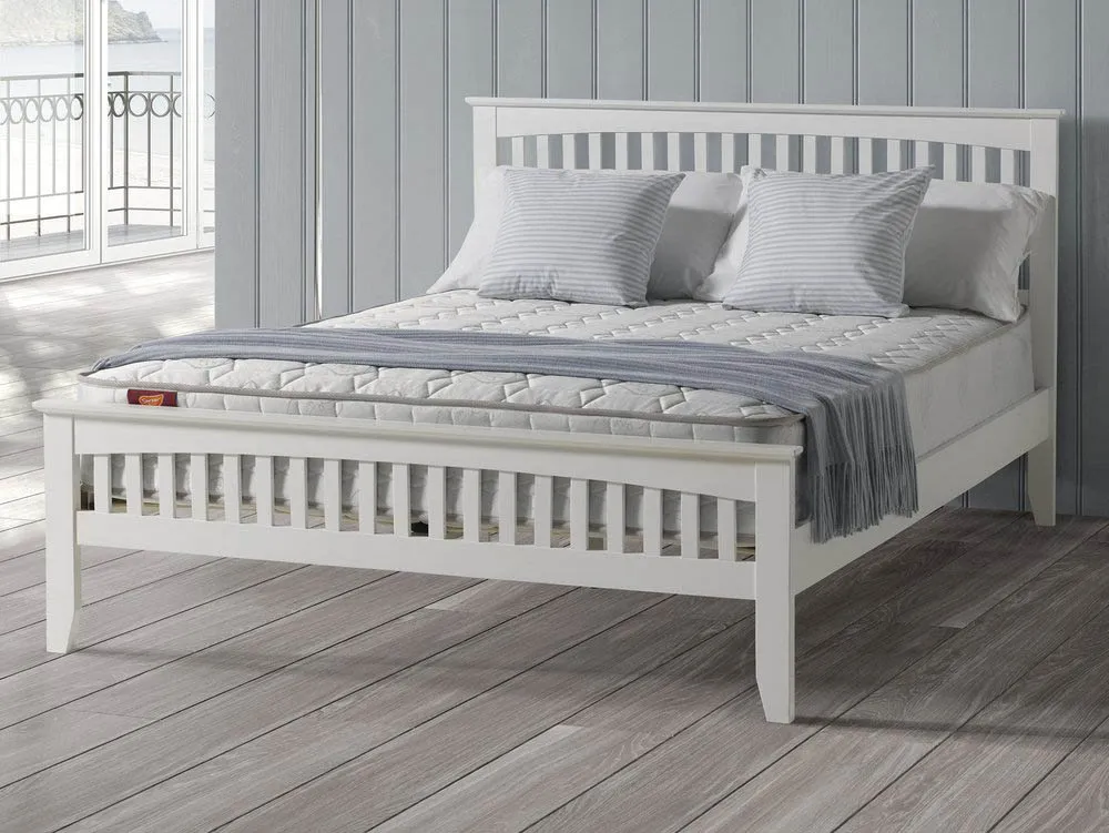 Sareer Sareer Sandhurst 5ft King Size White  Wooden Bed Frame