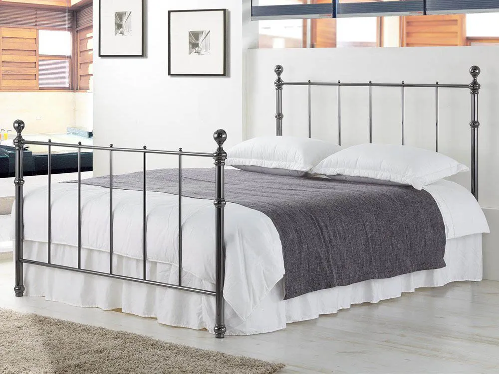 Sareer Sareer Seville 5ft King Size Black Nickel Metal Bed Frame