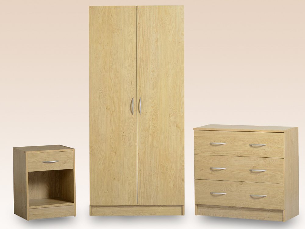 Seconique Seconique Bellingham Oak 3 Piece Bedroom Furniture Package (Flat Packed)
