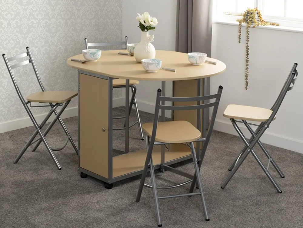 Seconique Seconique Budget Butterfly 138cm Beech Dining Table and 4 Chairs Set