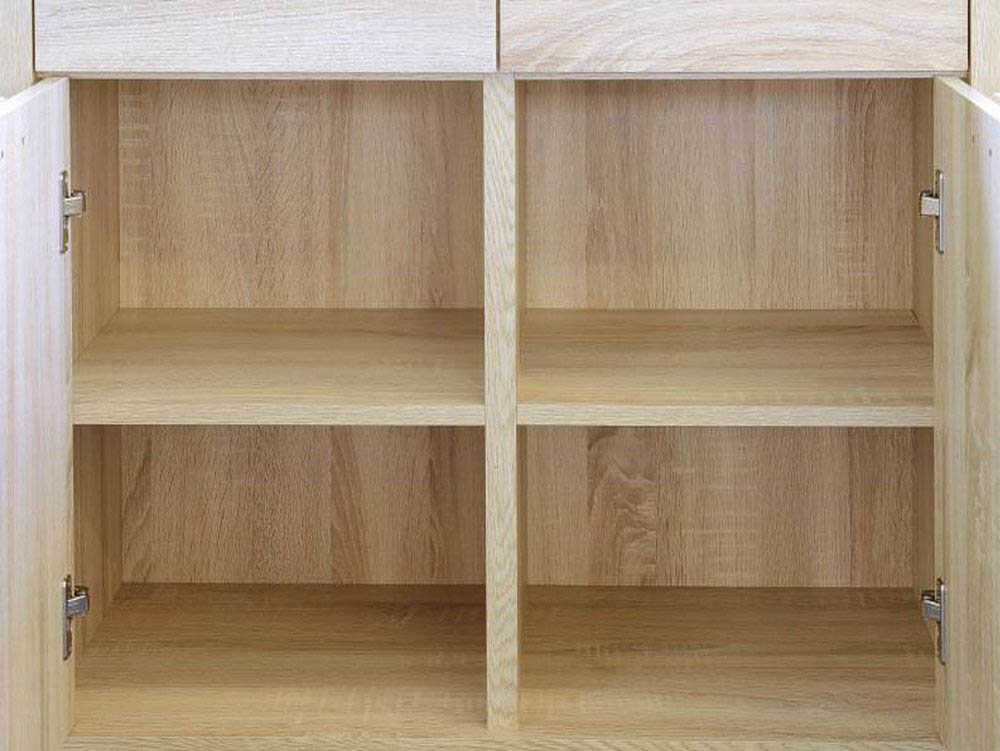 Seconique Seconique Cambourne Light Sonoma Oak 2 Door 2 Drawer Sideboard (Flat Packed)