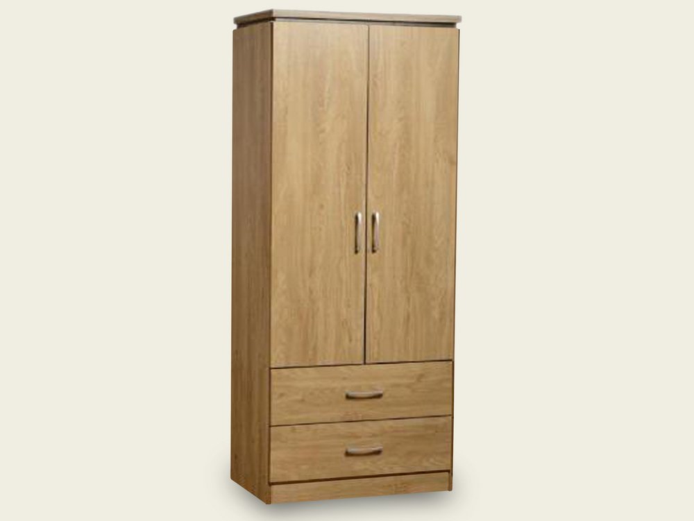 Seconique Seconique Charles Oak 2 Door 2 Drawer Double Wardrobe (Flat Packed)