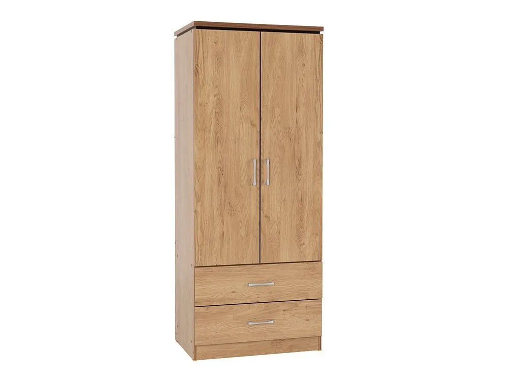 Seconique Seconique Charles Oak 2 Door 2 Drawer Double Wardrobe