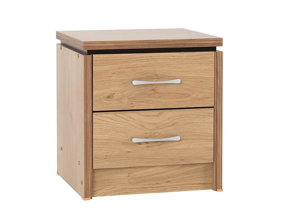 Seconique Seconique Charles Oak 2 Drawer Small Bedside Table