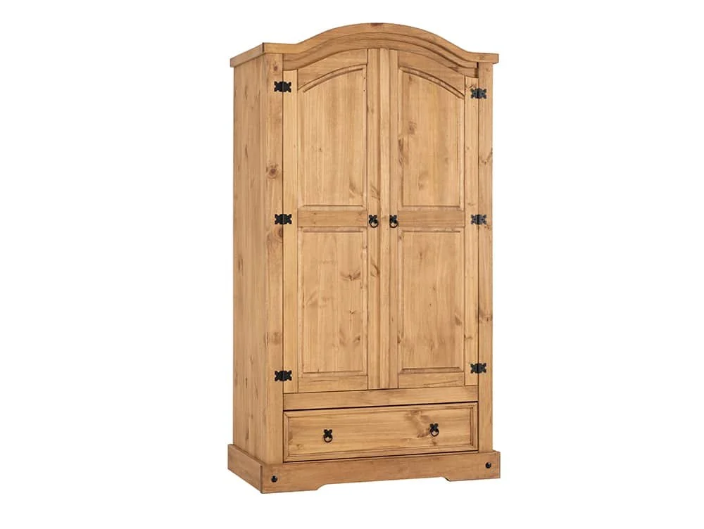 Seconique Seconique Corona Pine 2 Door 1 Drawer Double Wardrobe