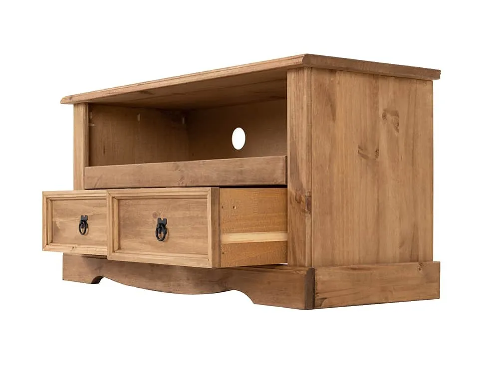 Seconique Seconique Corona Pine Flat Screen Wooden 2 Drawer TV Cabinet