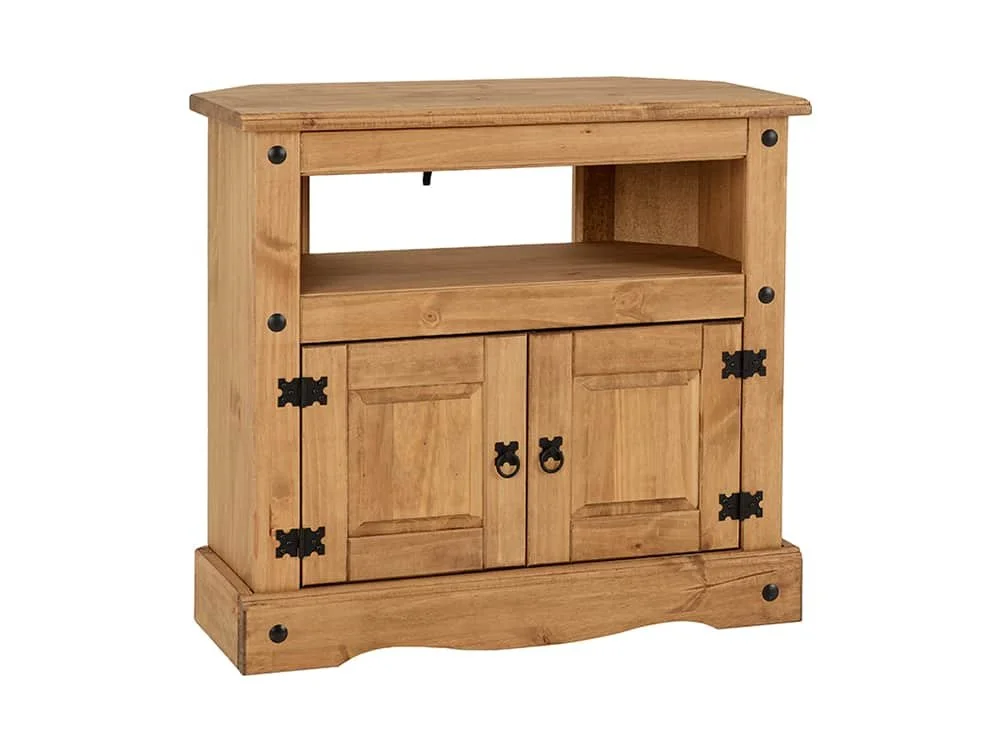 Seconique Seconique Corona Pine Wooden 2 Door Corner TV Cabinet