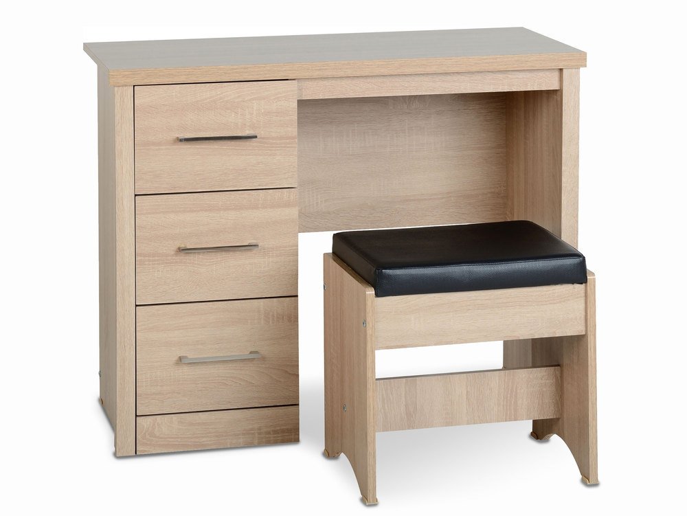 Seconique Seconique Lisbon Light Oak Effect Dressing Table with Stool (Flat Packed)