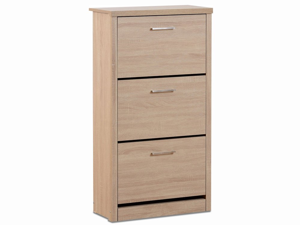 Seconique Seconique Lisbon Light Oak Effect Shoe Cabinet (Flat Packed)