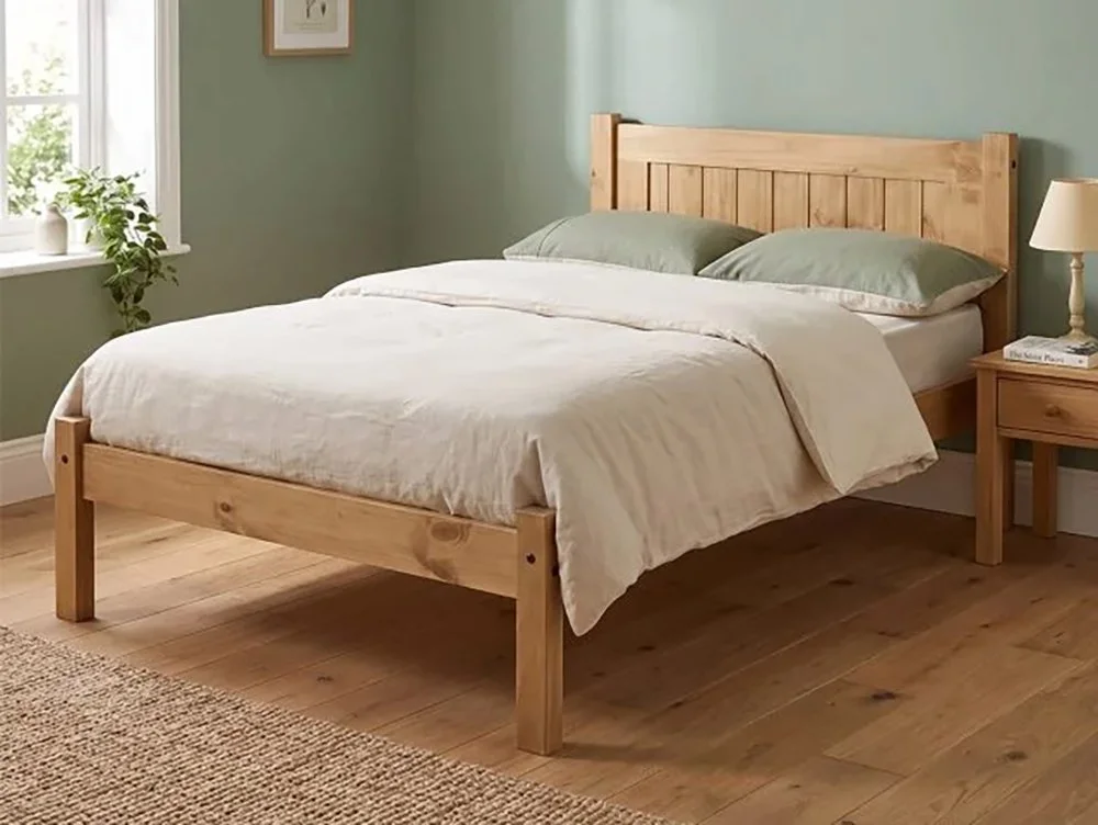 Seconique Seconique Maya Distressed Wax Pine Wooden Bed Frame