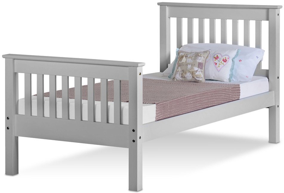 Seconique Seconique Monaco 3ft Single Grey Wooden Bed Frame (High Footend)
