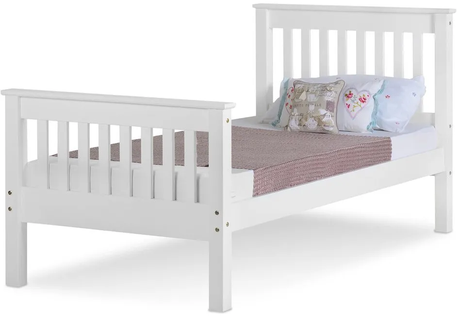 Seconique Seconique Monaco 3ft Single White Wooden Bed Frame (High Footend)